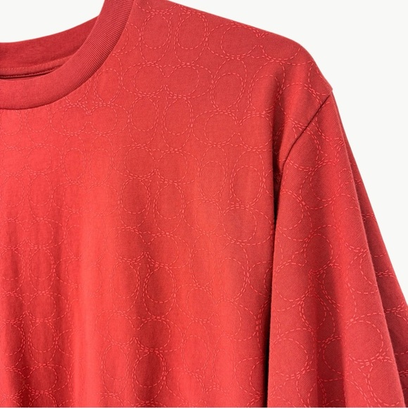 Coach Women’s Signature Logo Cropped Boxy Crew Neck T-Shirt | Size XS | Red - Picture 5 of 12